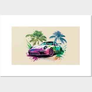 Tropical Sports Car Posters and Art